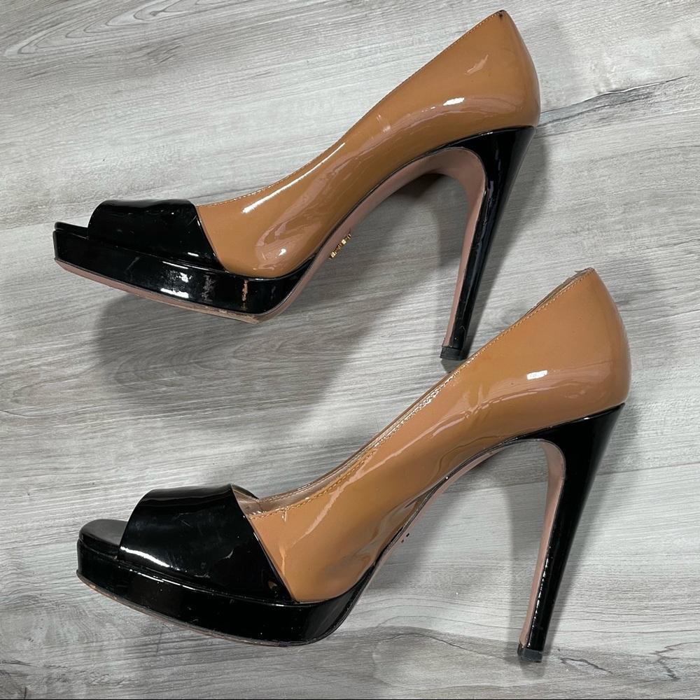 Prada Color Block Open Toe Heels - Picture 6 of 16
